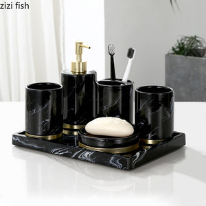 Marble Texture Bathroom Set