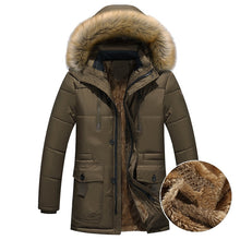 Load image into Gallery viewer, Thick Warm Winter Men Hood Men Winter Jacket,  Coat Military Cargo Medium-long Men
