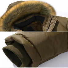 Load image into Gallery viewer, Thick Warm Winter Men Hood Men Winter Jacket,  Coat Military Cargo Medium-long Men
