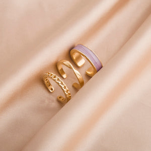 Gothic Style Three Piece Opening Rings for Woman