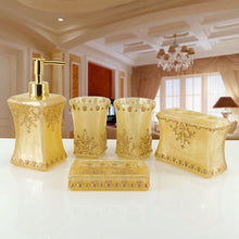 Load image into Gallery viewer, Beautiful bathroom  floral 5PCS Resin Bathroom Accessories
