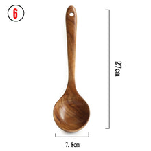 Load image into Gallery viewer, Thailand Teak Natural Wood Tableware Spoon
