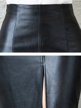 Load image into Gallery viewer, Aachoae Black PU Leather Skirt Women
